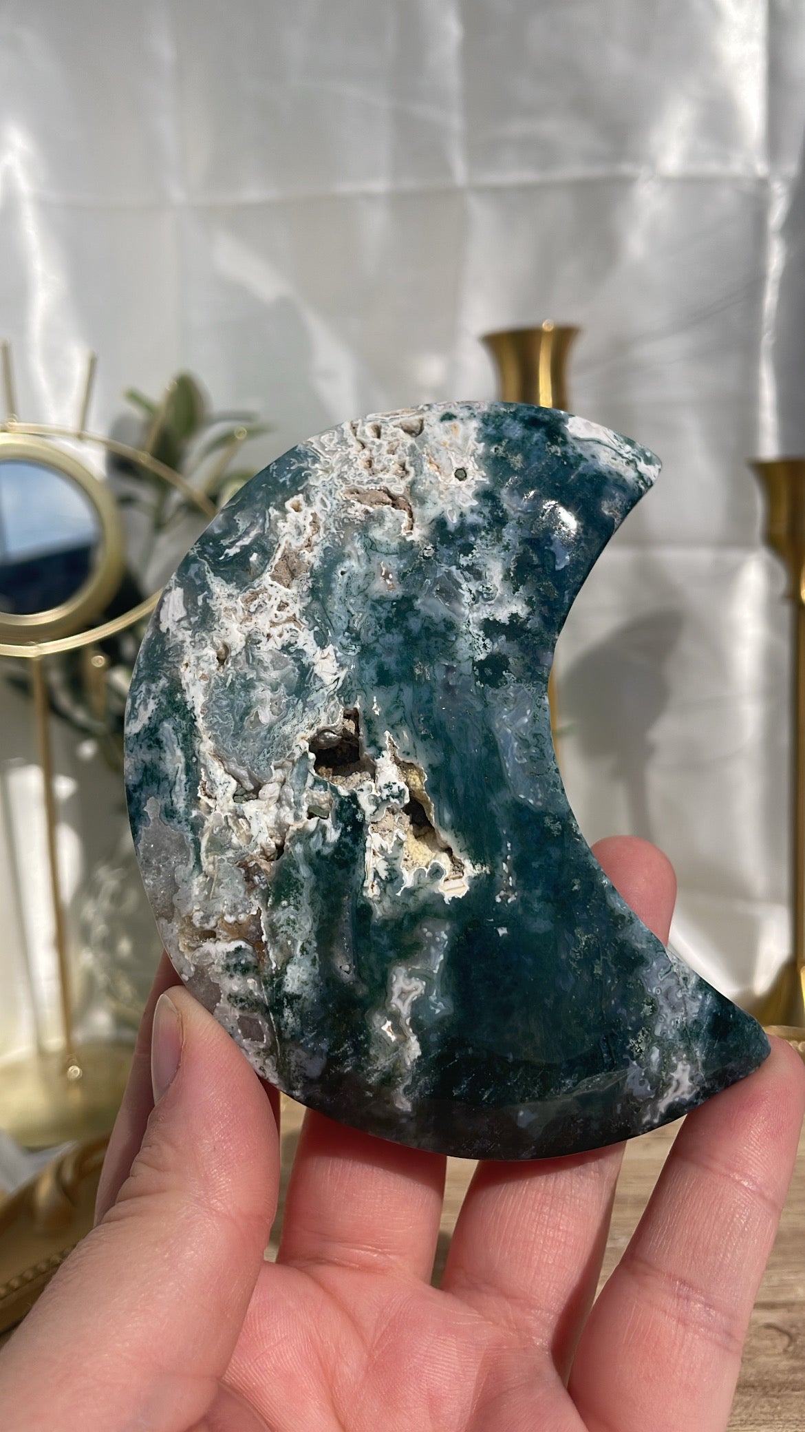 Moss Agate Moon