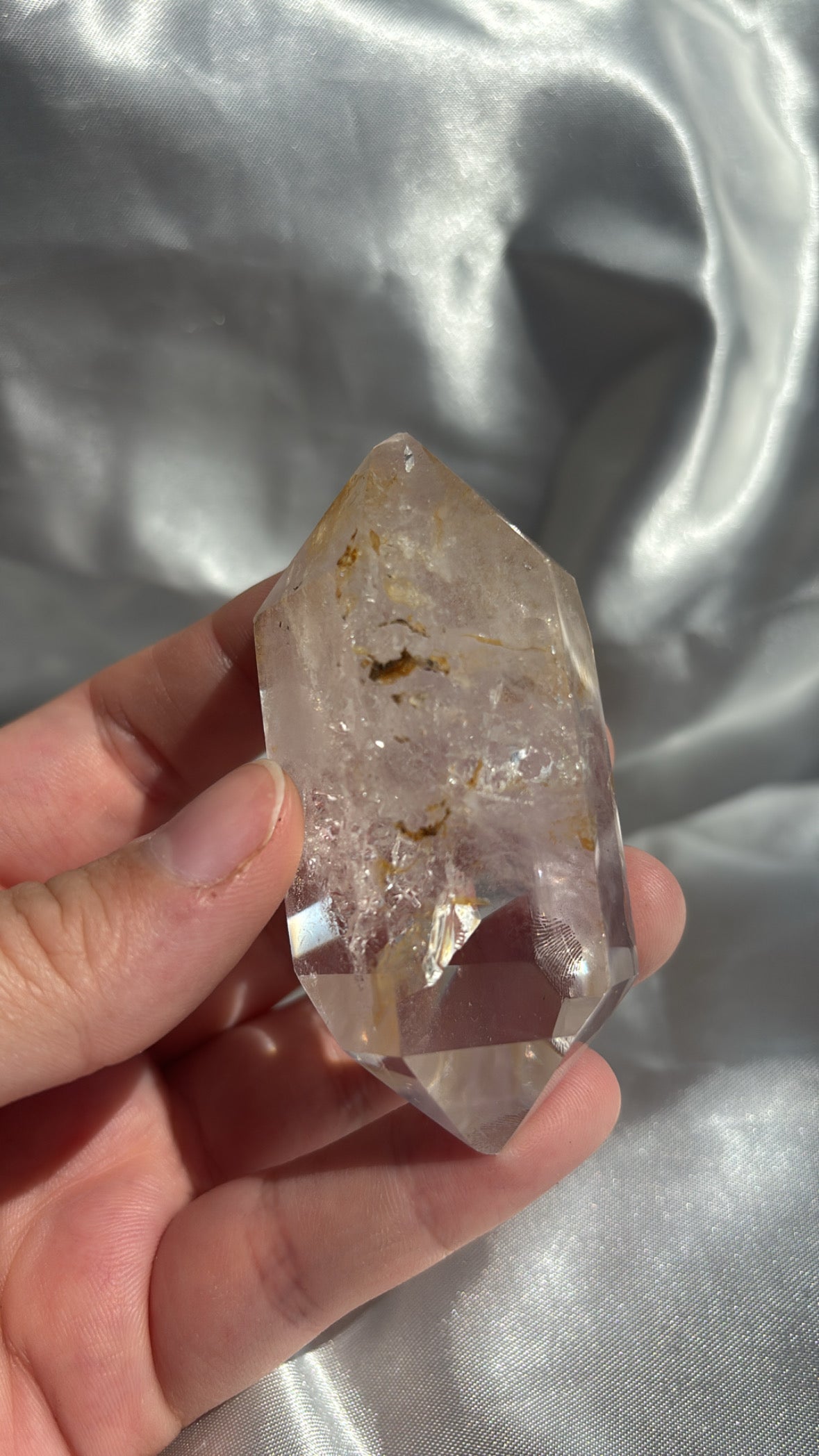 Clear Quartz With Golden Healer Inclusions DT