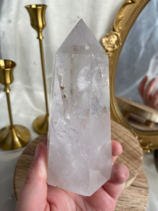 Clear Quartz Tower With Inclusions