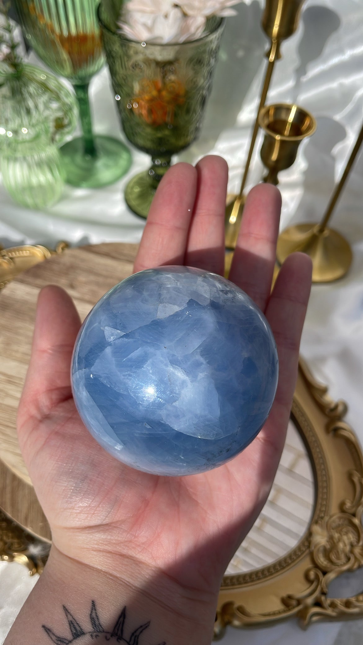 Blue Calcite Sphere