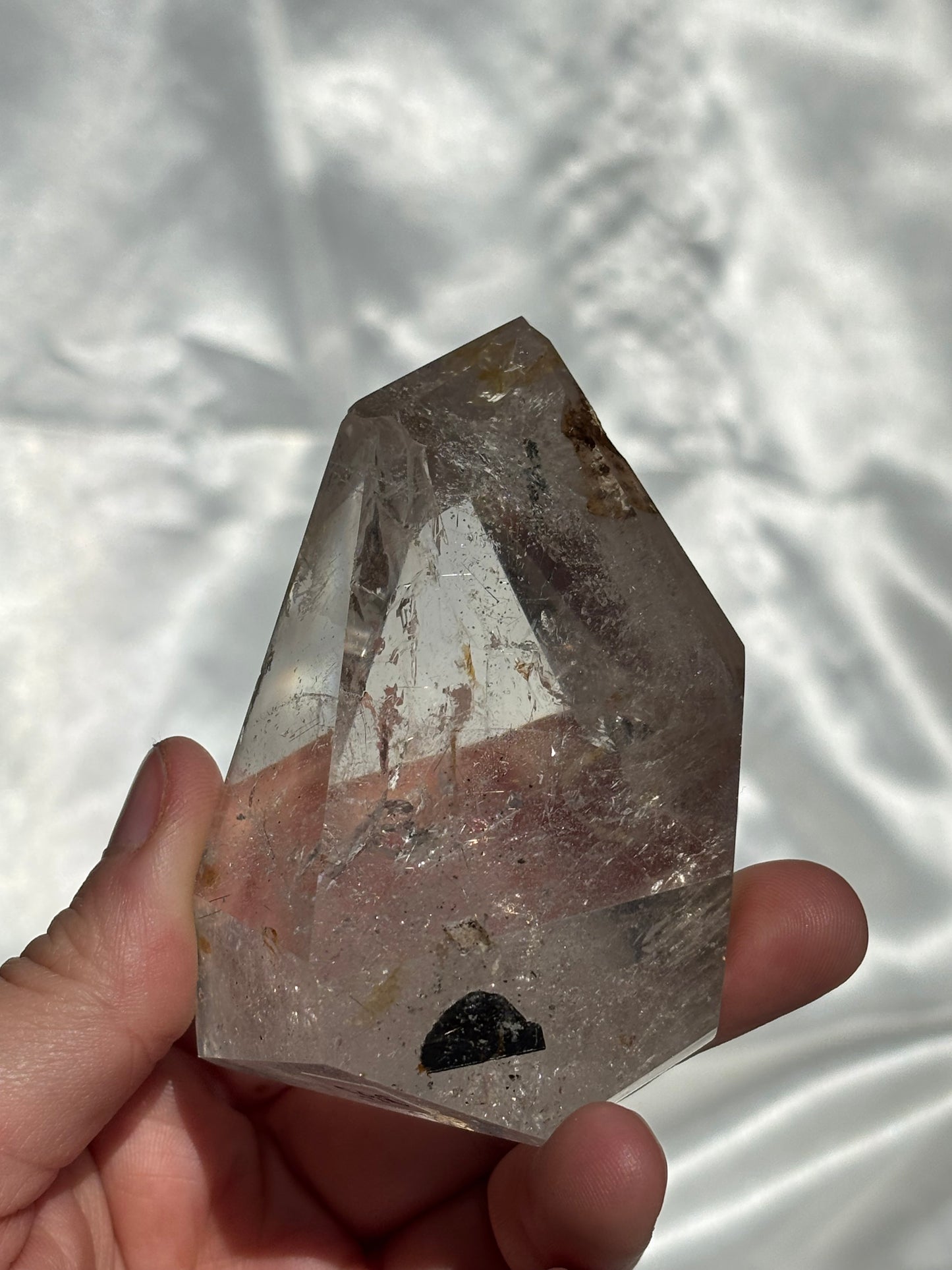 Included Quartz Freeform With Golden Healer And Black Tourmaline Inclusions