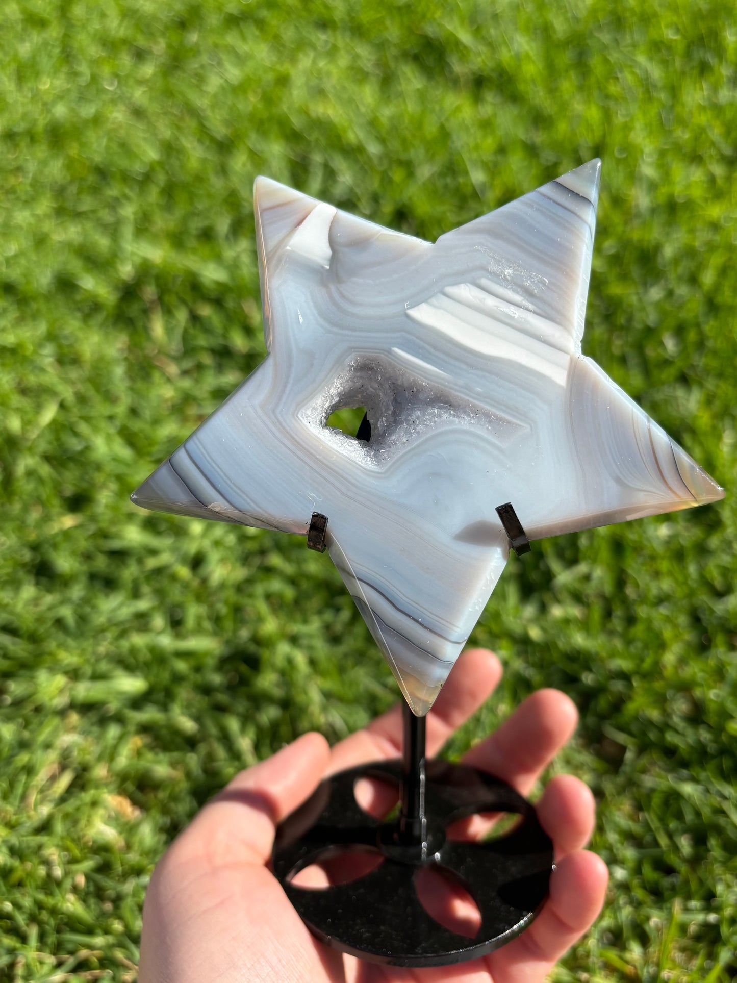 Druzy Agate Star On Stand