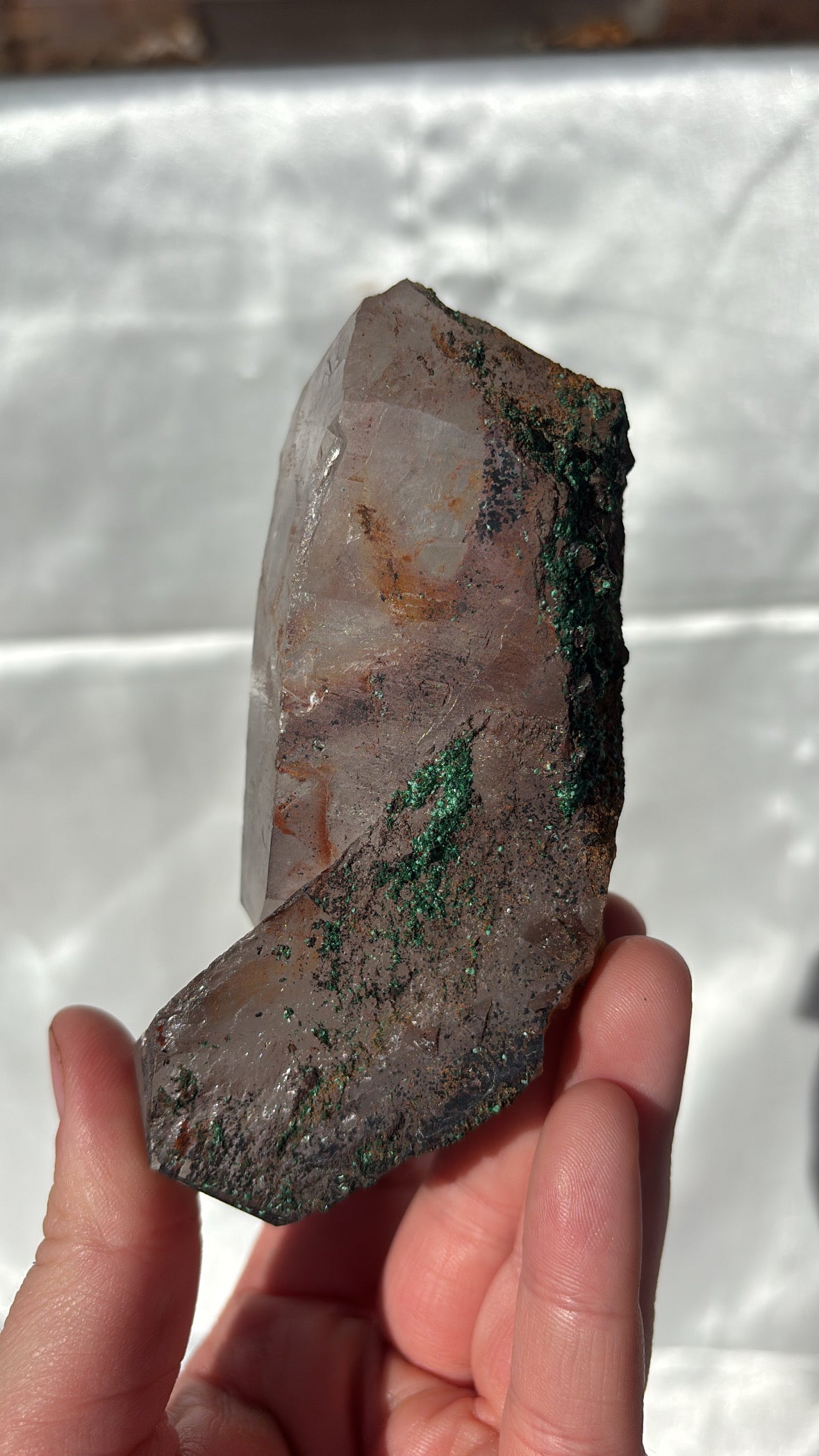 Malachite On Quartz Piece