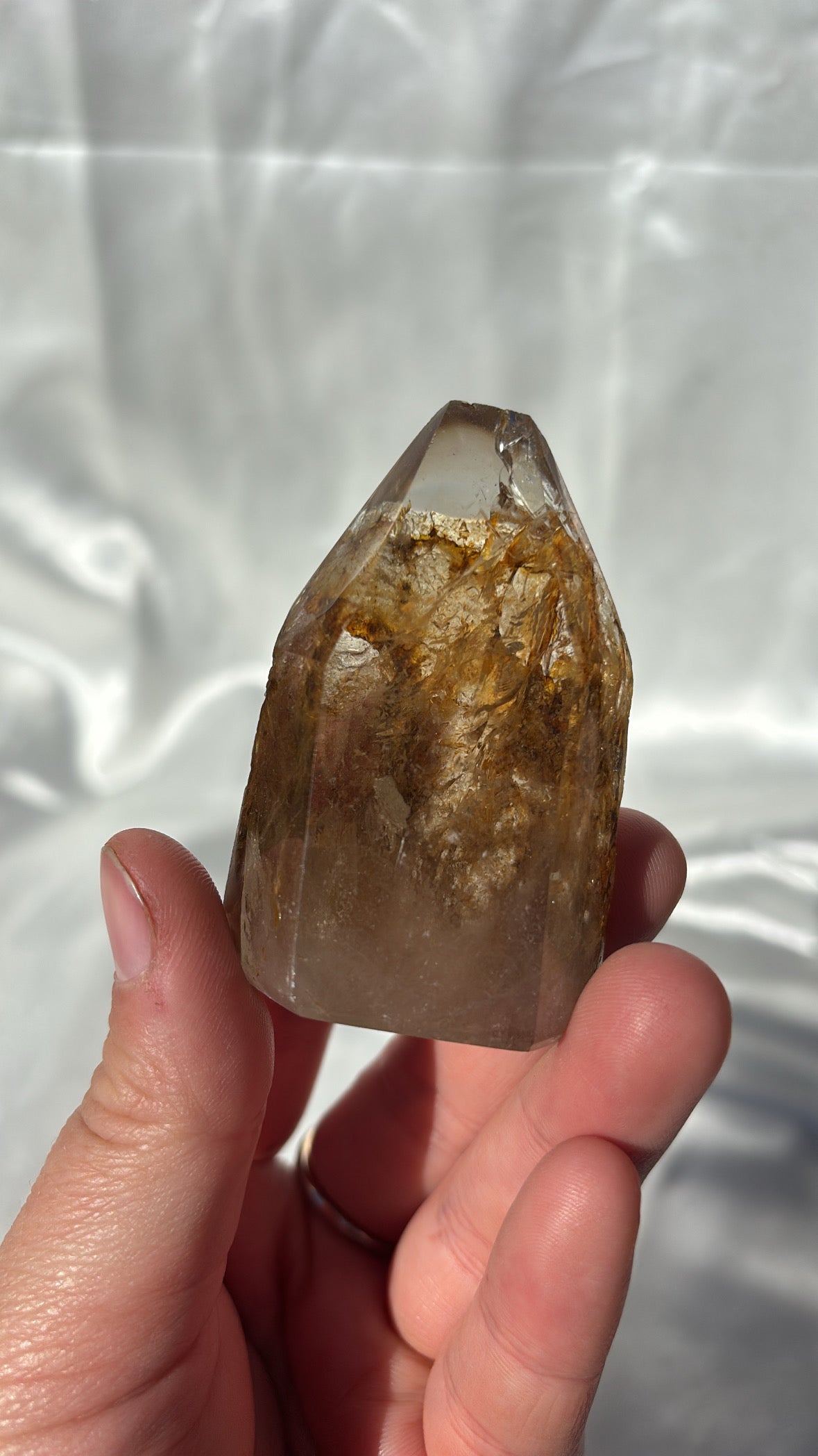Included Quartz Point With Raw Back