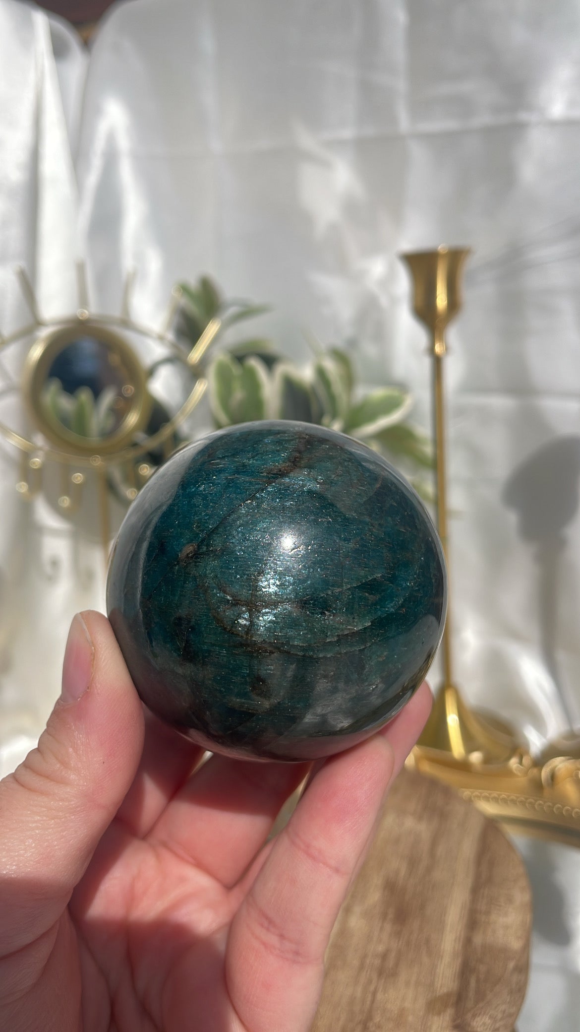 Blue Apatite Sphere