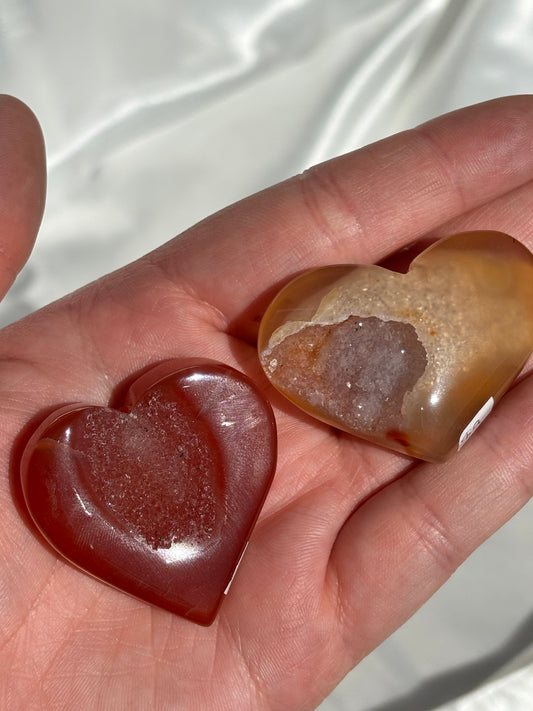 Druzy Carnelian Hearts