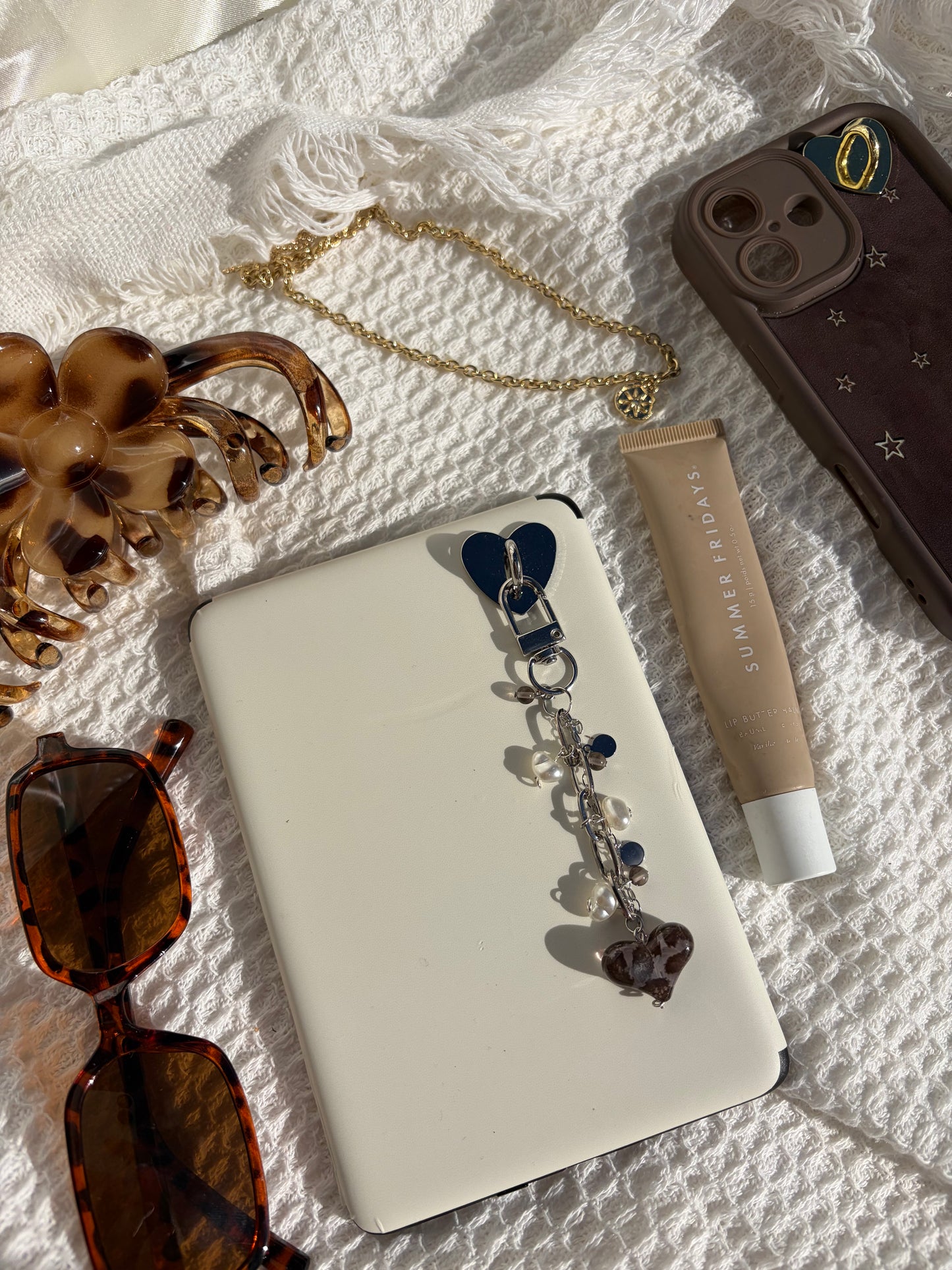 Sliver Charm Accessory With Smokey Quartz (SHAYLA)