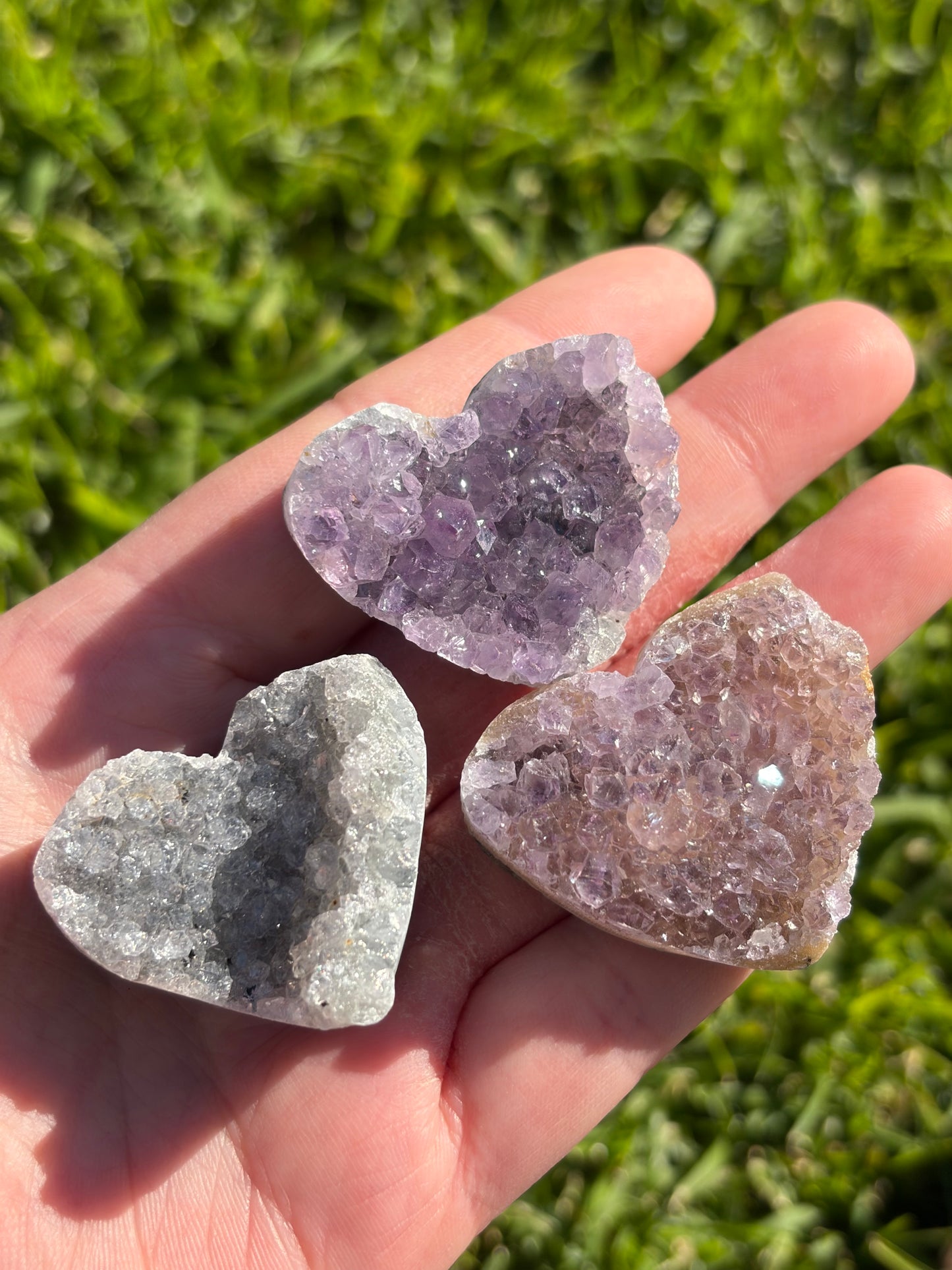Amethyst Cluster Hearts