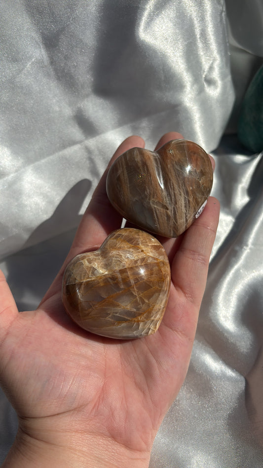 Peach Moonstone Hearts