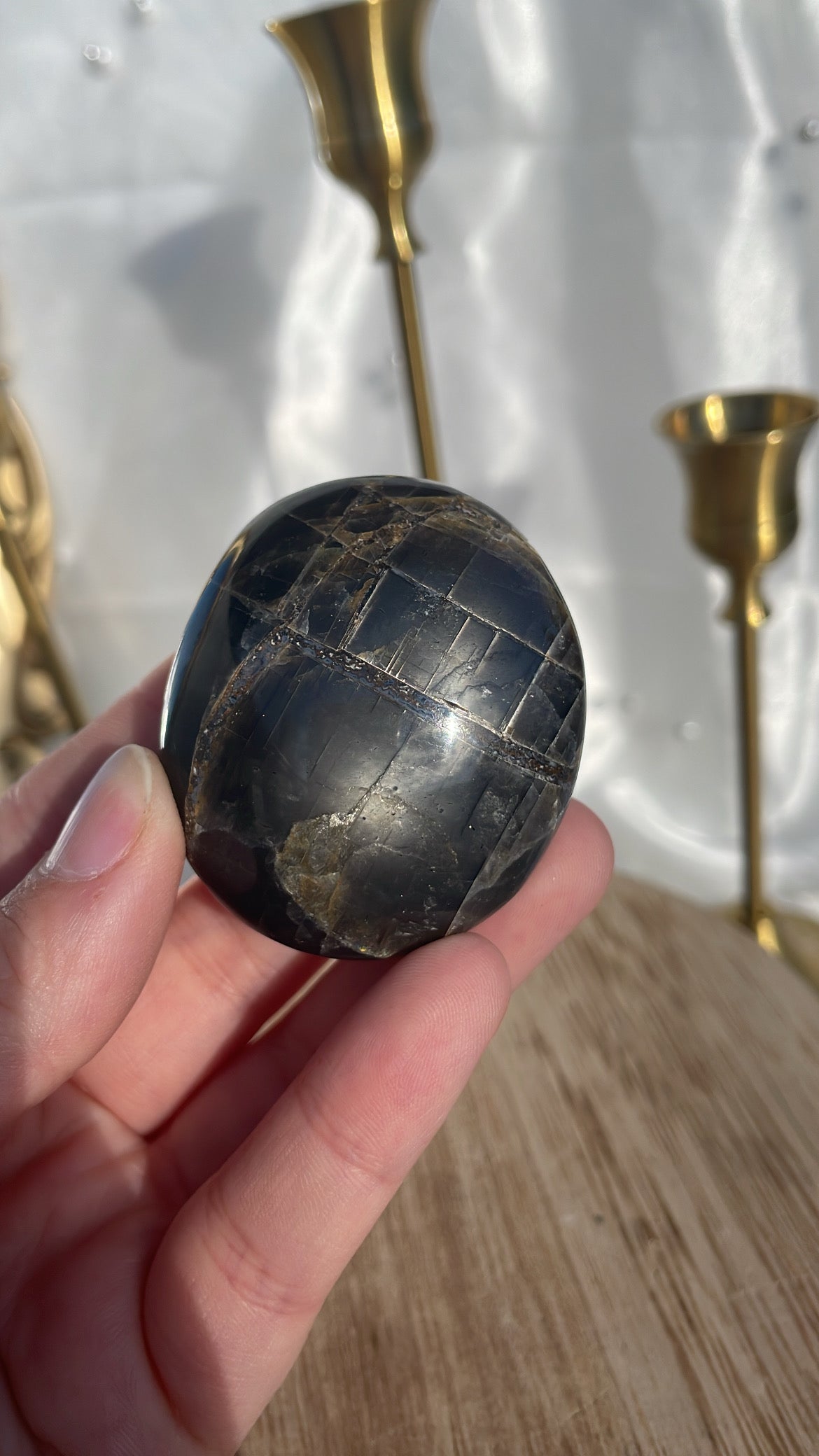 Black Moonstone Palmstone