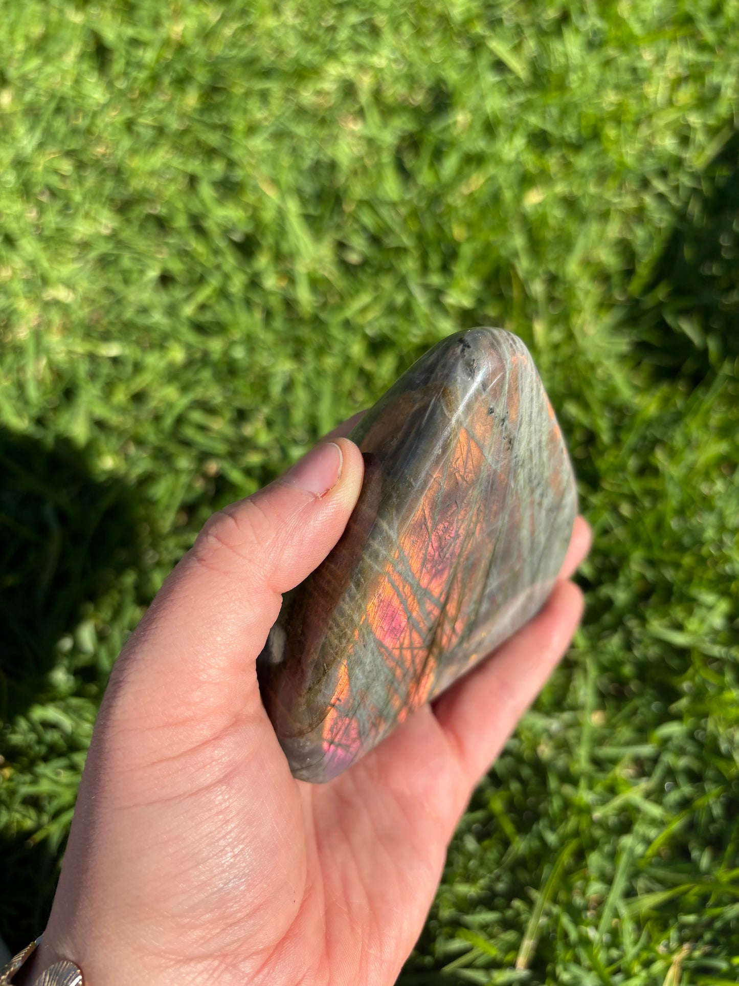 Pink/Orange Flash Labradorite Freeform