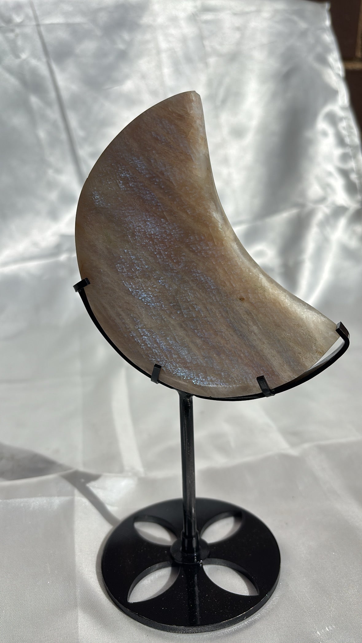 Flashy Moonstone Moon On Stand